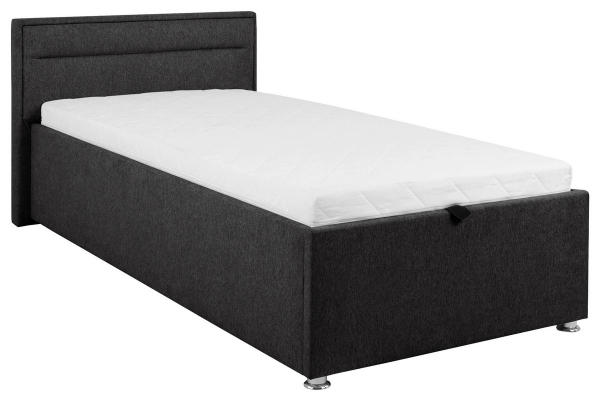 POLSTERBETT Matratze, Lattenrost, Bettkasten Anthrazit 90/200 cm  - Anthrazit, MODERN, Holz/Kunststoff (90/200cm) - MID.YOU