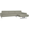 ECKSOFA in Echtleder Hellgrau  - Anthrazit/Hellgrau, KONVENTIONELL, Leder/Metall (324/182cm) - Ambiente