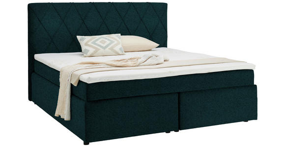 BOXSPRINGBETT 180/200 cm  in Opal  - Opal/Schwarz, Design, Kunststoff/Textil (180/200cm) - Xora
