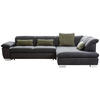 ECKSOFA  in Chenille Dunkelgrau  313/242 cm  - Chromfarben/Dunkelgrau, Design, Textil (313/242cm) - Xora