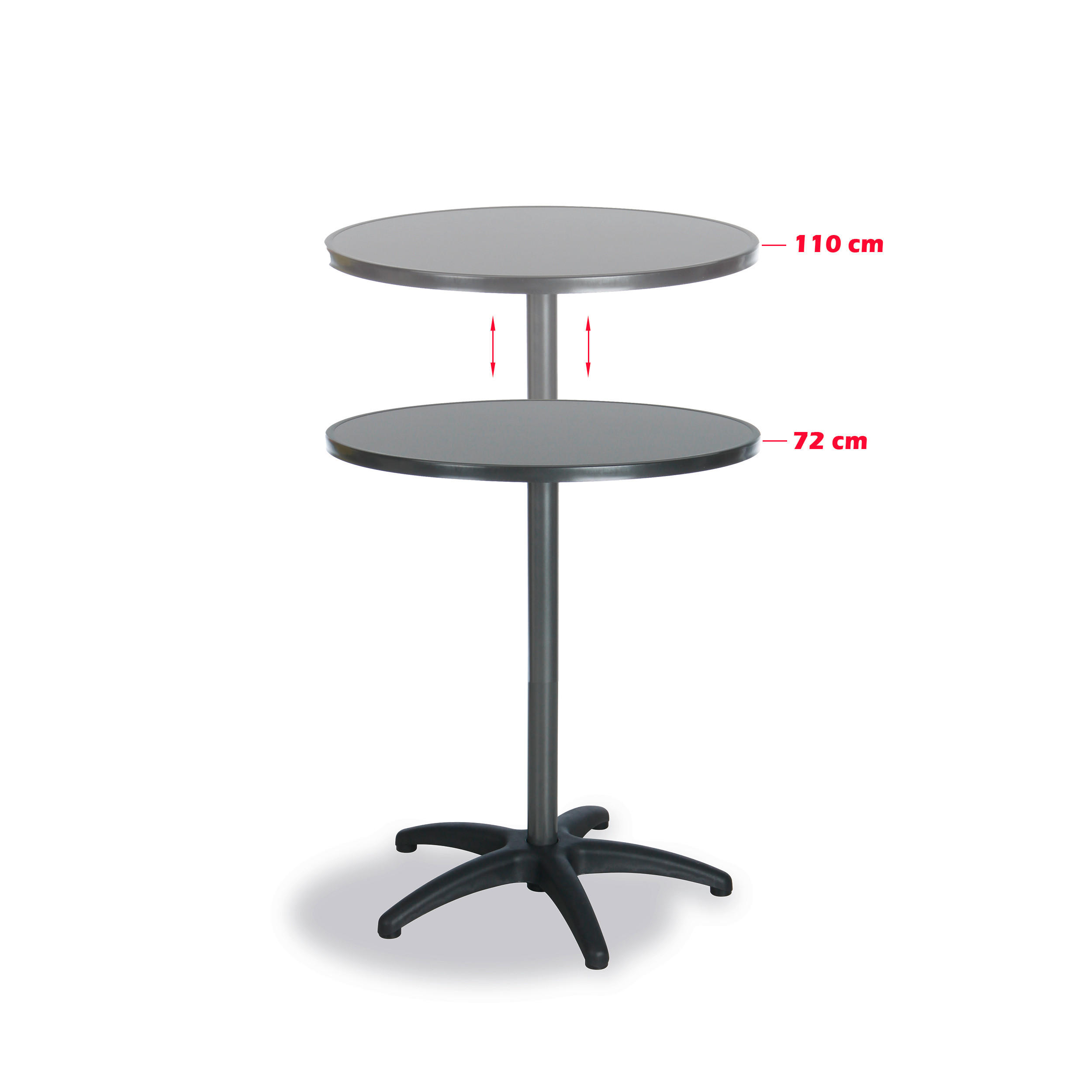 GARTENTISCH Metall rund  - Anthrazit, Basics, Metall (70/72/110/70cm)