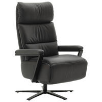 FERNSEHSESSEL in Anthrazit  - Anthrazit/Schwarz, Design, Leder/Metall (74/111/85cm) - Schöner Wohnen