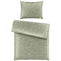 BETTWÄSCHESET Lara Satin 160/210 cm  65 cm/100 cm  - Grün, Natur, Textil (160/210cm) - Bio:Vio