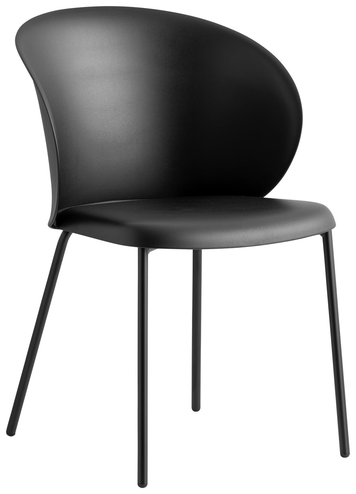 GARTENSTUHL-SET Schwarz  - Schwarz, Basics, Kunststoff/Metall (55/76/56cm) - Connubia 