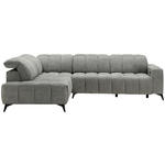 ECKSOFA Dunkelgrau Chenille  - Dunkelgrau/Schwarz, Design, Textil/Metall (214/293cm) - Xora