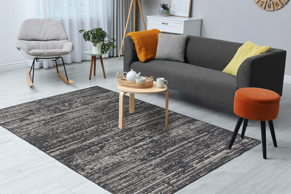 VINTAGE-TEPPICH 160/230 cm Grau  - Grau, KONVENTIONELL, Textil (160/230cm)