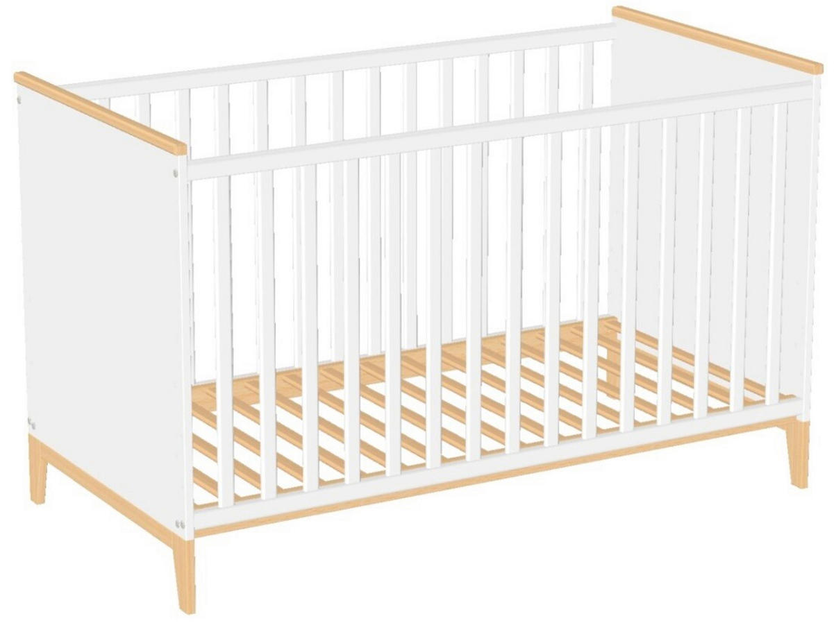 GITTERBETT 145/75/84 cm  - Naturfarben/Weiß, KONVENTIONELL, Holz (145/75/84cm) - Jimmylee