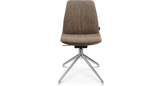 STUHL in Stahl Velours Metall, Textil - Graubraun/Alufarben, Design, Textil/Metall (46/81,5-84,5/55cm) - Johann Jakob