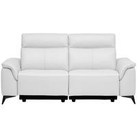 3-SITZER-SOFA  in Echtleder Weiß   - Schwarz/Weiß, Design, Leder/Metall (208/105/98cm) - Belluti