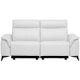 3-SITZER-SOFA  in Echtleder Weiß   - Schwarz/Weiß, Design, Leder/Metall (208/105/98cm) - Belluti