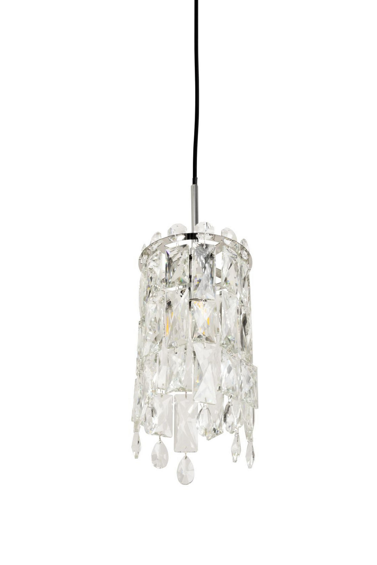 HÄNGELEUCHTE 118/14/150 cm  - Chromfarben/Transparent, Design, Glas/Metall (118/14/150cm) - Glandor