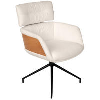 ARMLEHNSTUHL  Wippfunktion, Sitzfläche 360° drehbar, automatische Rückholfunktion Webstoff  Creme, Schwarz, Eichefarben  - Eichefarben/Creme, Design, Holz/Textil (62/92/66cm) - Dieter Knoll