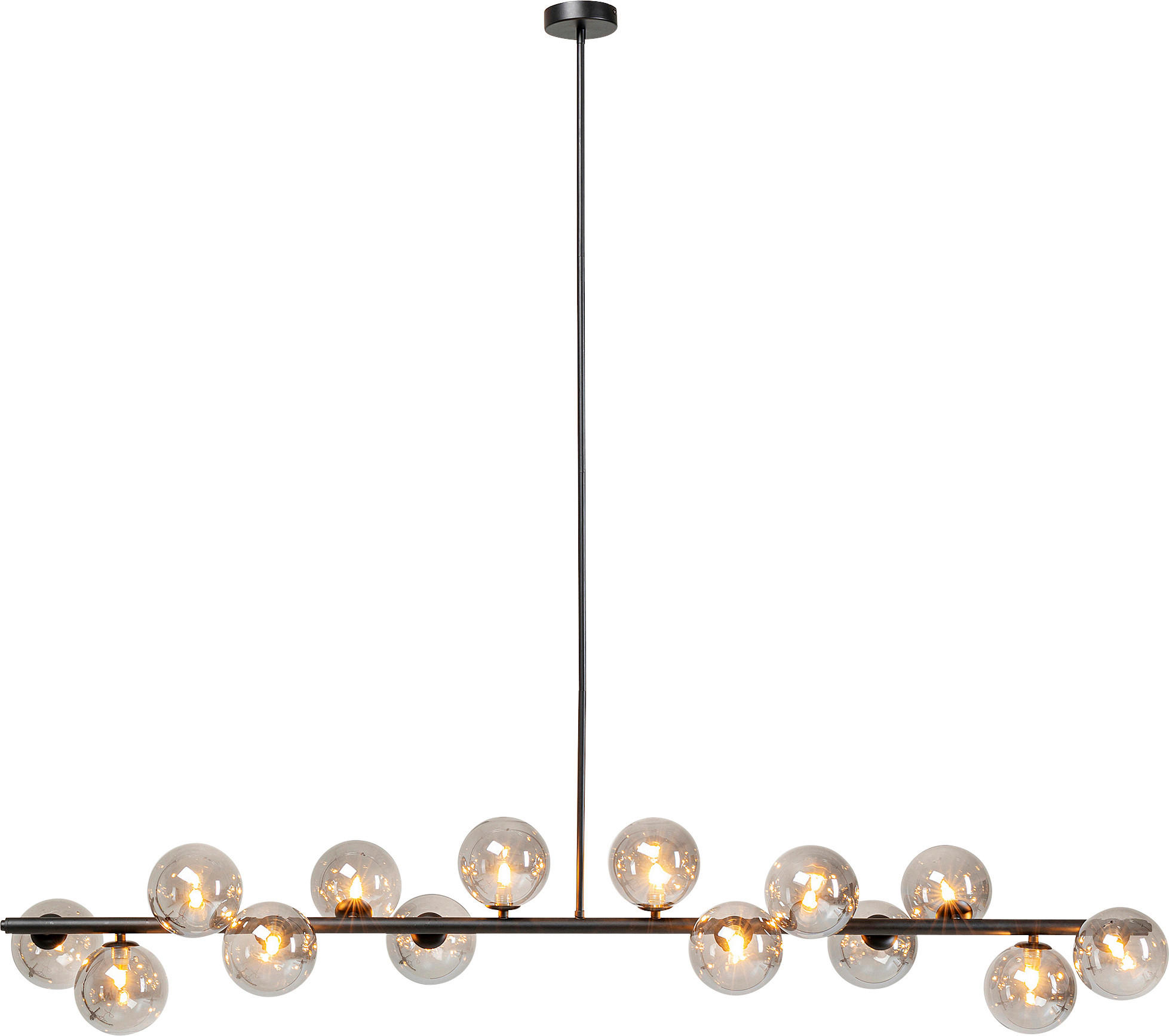 HÄNGELEUCHTE SCALA BALLS 150/140/27 cm   - Schwarz/Grau, Design, Glas/Metall (150/140/27cm) - Kare-Design
