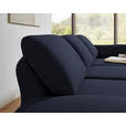 ECKSOFA  in Flachgewebe Blau Armteilverstellung, Relaxfunktion, Drehsitzfunktion  255-365/175-224 cm  - Blau/Schwarz, Design, Textil/Metall (255-365/175-224cm) - Dieter Knoll