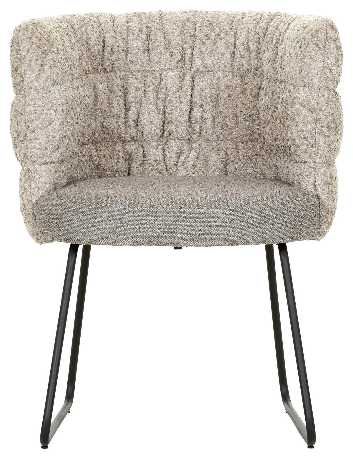 STUHL - Greige/Schwarz, Design, Textil/Metall (62/80/62cm) - Novel