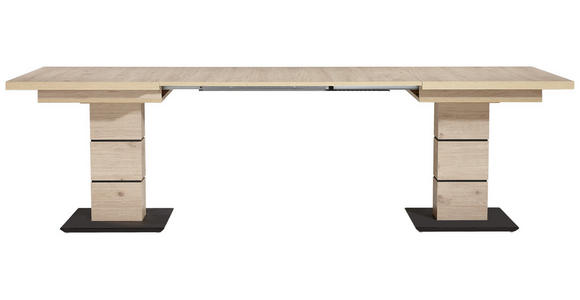 ESSTISCH 140-220/90/75 cm Holzwerkstoff Schwarz, Eichefarben rechteckig  - Eichefarben/Schwarz, Design, Holzwerkstoff (140-220/90/75cm) - Dieter Knoll