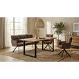 SITZBANK 180/93/67 cm Cord Braun Metall  - Schwarz/Braun, Design, Textil/Metall (180/93/67cm) - Novel
