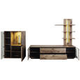 WOHNWAND  in Anthrazit, Eichefarben  300/181/50 cm  - Eichefarben/Anthrazit, KONVENTIONELL, Glas/Holzwerkstoff (300/181/50cm) - Cantus