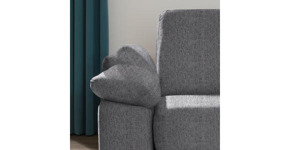 ECKSOFA in Flachgewebe Grau - Chromfarben/Grau, KONVENTIONELL, Textil/Metall (285/176cm) - Novel