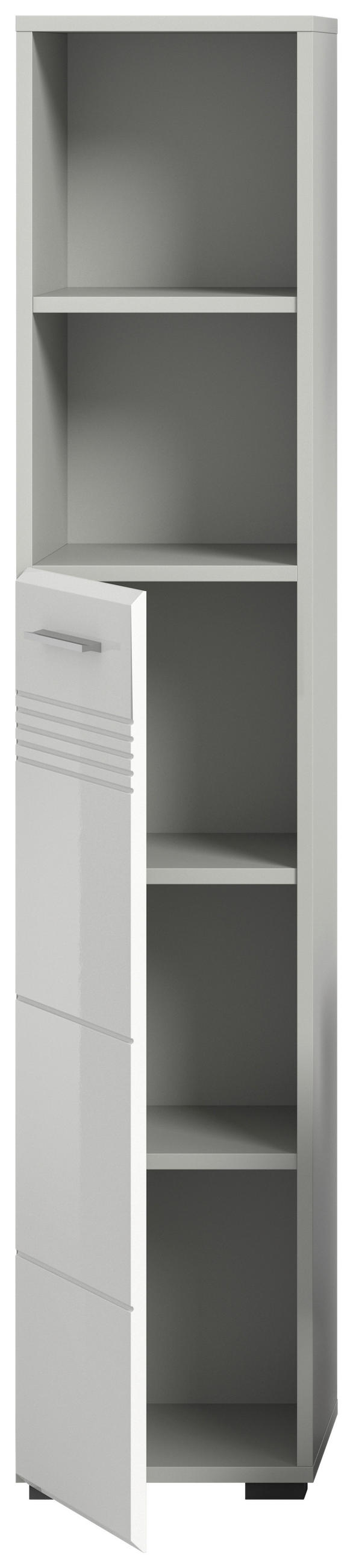 VYSOKÁ SKŘÍŇ, bílá, šedá, 30/150/30 cm - šedá/bílá, Moderní, kompozitní dřevo/plast (30/150/30cm) - MID.YOU