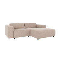SOFFA i beige  - beige/svart, Klassisk, metall/trä (234/70/161cm) - Rowico