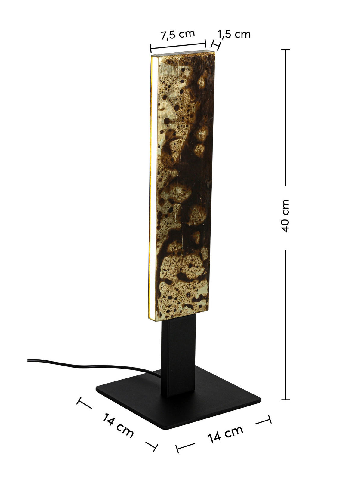 LED-TISCHLEUCHTE Oxira 14/40/14 cm  - Multicolor/Schwarz, Design, Kunststoff/Metall (14/40/14cm) - Dieter Knoll