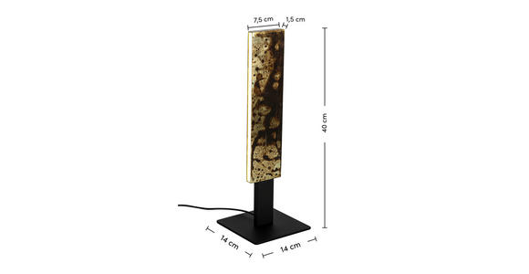 LED-TISCHLEUCHTE Oxira 14/40/14 cm  - Multicolor/Schwarz, Design, Kunststoff/Metall (14/40/14cm) - Dieter Knoll