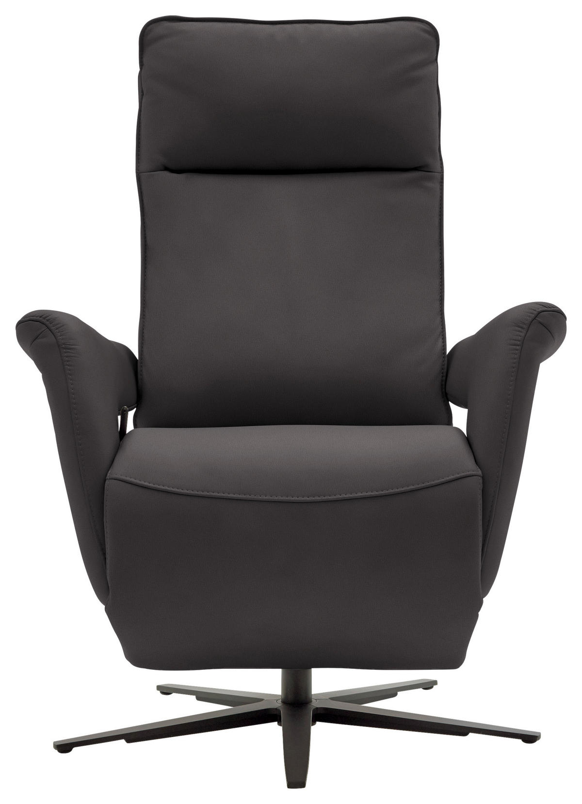 RELAXSESSEL in Leder Dunkelbraun  - Dunkelbraun/Schwarz, Design, Leder/Metall (83/116/87cm) - Valdera