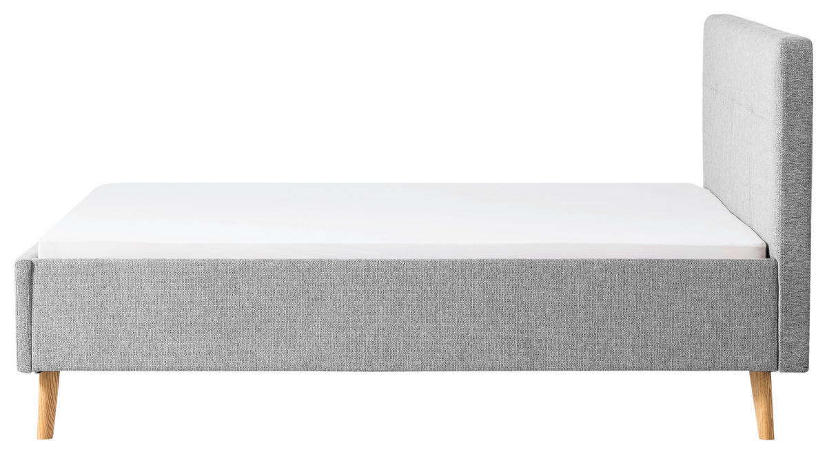 POLSTERBETT 180/200 cm  in Grau  - Eichefarben/Grau, Basics, Holz/Textil (180/200cm) - Xora