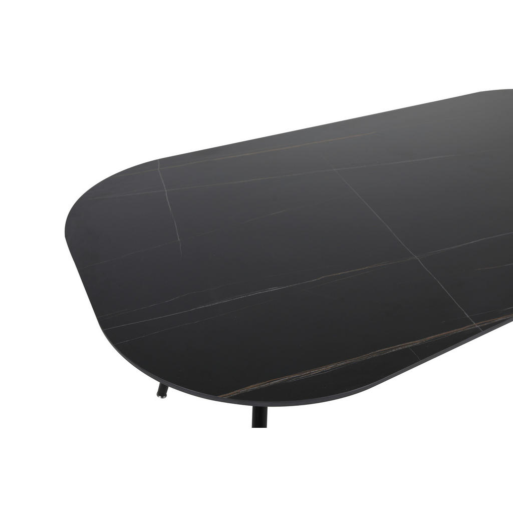 Thumbnail - Livetastic Esstisch, Schwarz, Metall, Stein, rechteckig, konisch, 90x75x150 cm, Esszimmer, Tische, Esstische