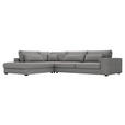 ECKSOFA Grau Cord  - Schwarz/Grau, KONVENTIONELL, Kunststoff/Textil (250/314cm) - Carryhome