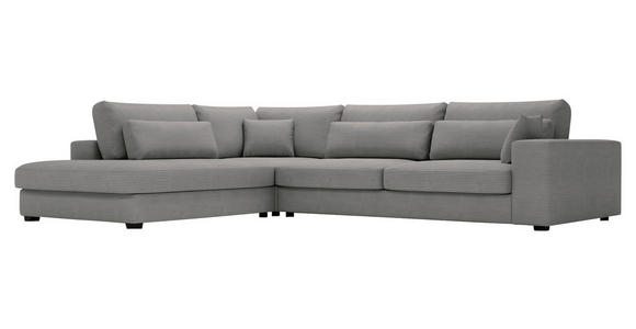 ECKSOFA Grau Cord  - Schwarz/Grau, KONVENTIONELL, Kunststoff/Textil (250/314cm) - Carryhome