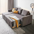 ECKSOFA  in Webstoff Dunkelgrau  155/243 cm  - Dunkelgrau/Schwarz, Design, Kunststoff/Textil (155/243cm) - Xora