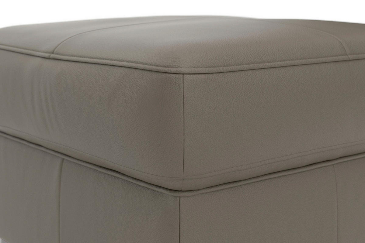 HOCKER ARNGAST E Echtleder Grau  - Chromfarben/Grau, Basics, Leder/Metall (58/48/58cm) - Sit & More