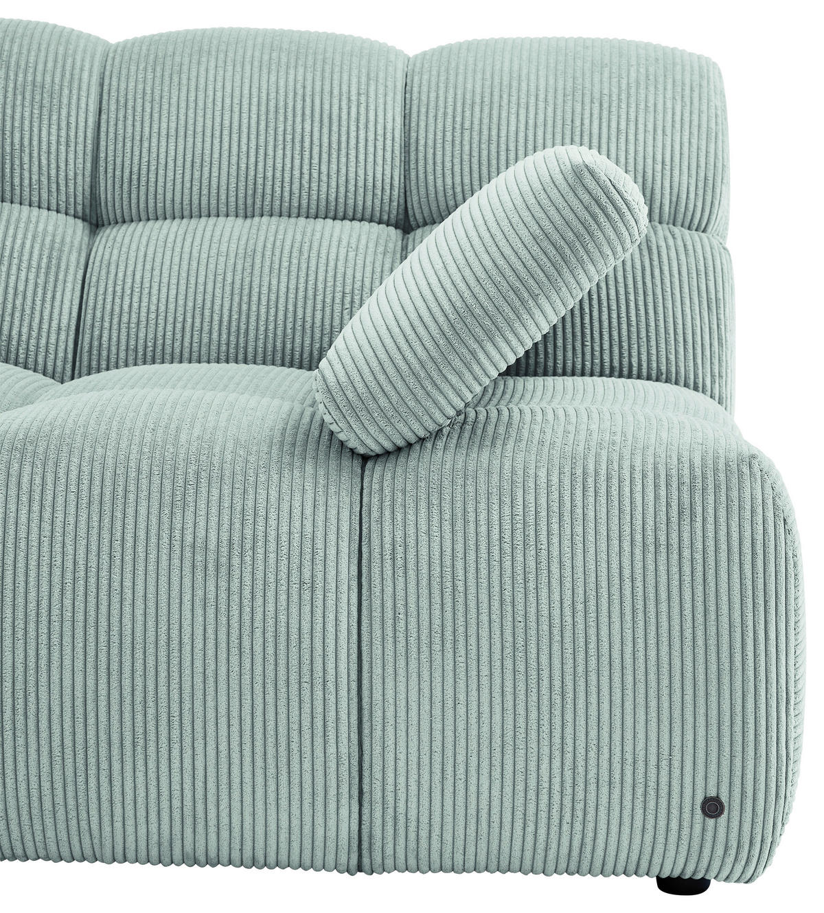 ECKSOFA Pastellblau Cord Rücken echt  - Pastellblau/Schwarz, KONVENTIONELL, Kunststoff/Textil (195/265cm) - Tom Tailor