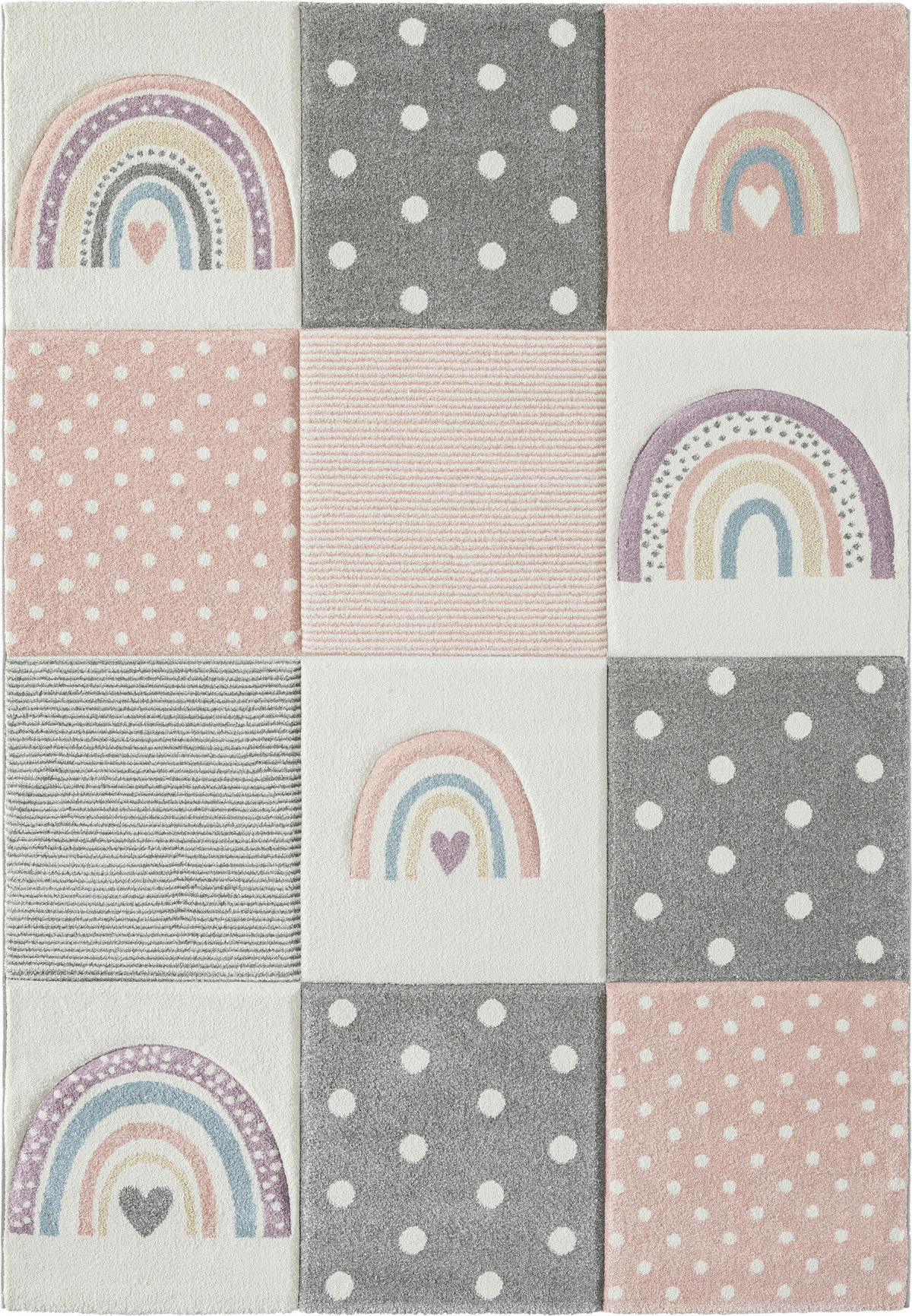 KINDERTEPPICH 120/170 cm Pastel Kids  - Hellgrau/Altrosa, Basics, Textil (120/170cm) - Novel