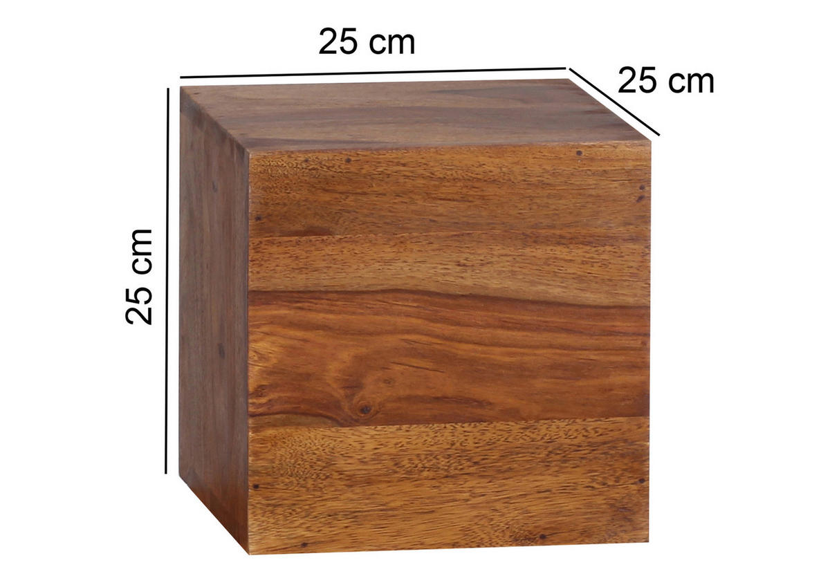 STENSKI REGAL barve indijskega rožnega lesa  - barve indijskega rožnega lesa, Moderno, les (POLICA/25cm) - MID.YOU