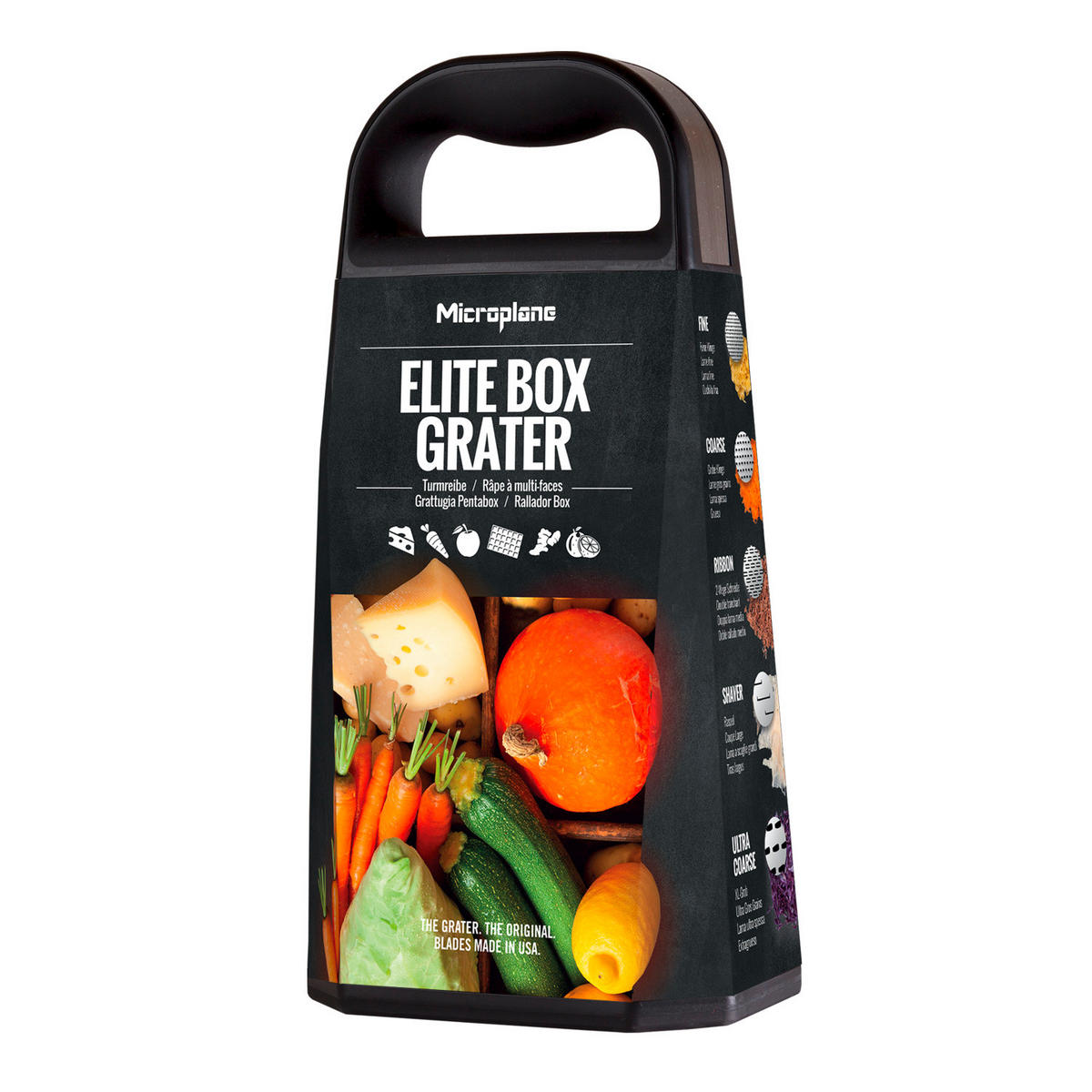 ALLZWECKREIBE BOX  - Schwarz, Basics, Kunststoff/Metall (27/13,9/9,5cm) - MICROPLANE