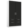 DREHTÜRENSCHRANK in Weiss, Grau  - Chromfarben/Weiss, Modern, Holzwerkstoff/Kunststoff (91/210/54cm) - Rauch Möbel
