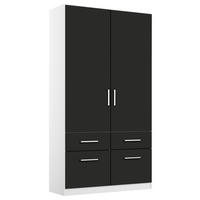 DREHTÜRENSCHRANK in Weiss, Grau  - Chromfarben/Weiss, Modern, Holzwerkstoff/Kunststoff (91/210/54cm) - Rauch Möbel