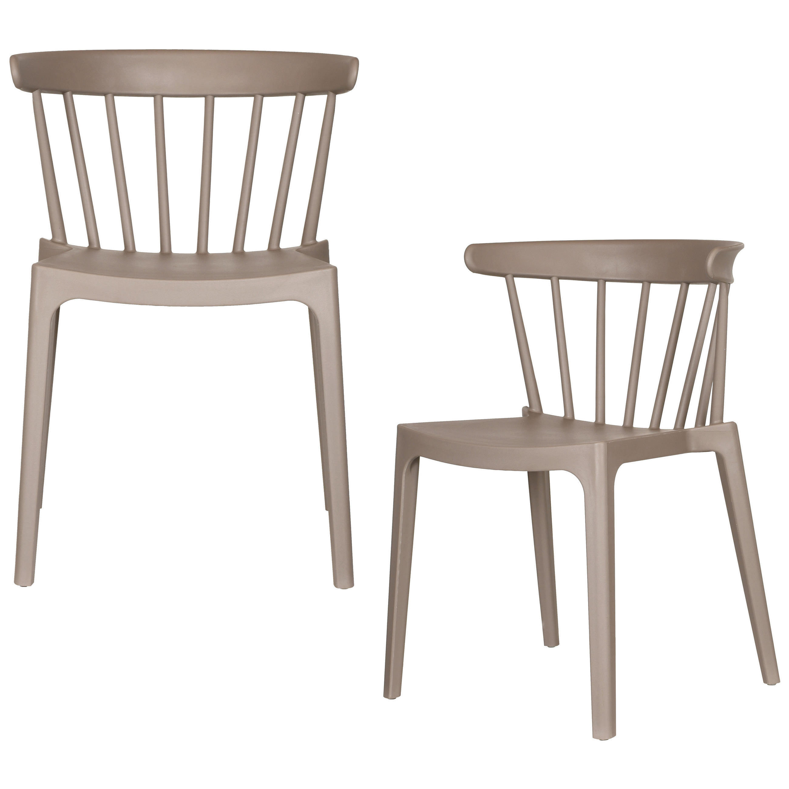 GARTENSTUHL-SET Kunststoff Taupe  - Taupe, MODERN, Kunststoff (52/75/53cm) - Livetastic