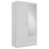 GARDEROB MED GÅNGJÄRN 90/199,5/58 cm 2-dörrar - vit/aluminiumfärg, Klassisk, trämaterial/glas (90/199,5/58cm) - MID.YOU