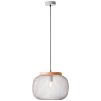 PENDELLEUCHTE 39/113 cm    - Hellgrau/Kieferfarben, Basics, Holz/Metall (39/113cm) - Brilliant