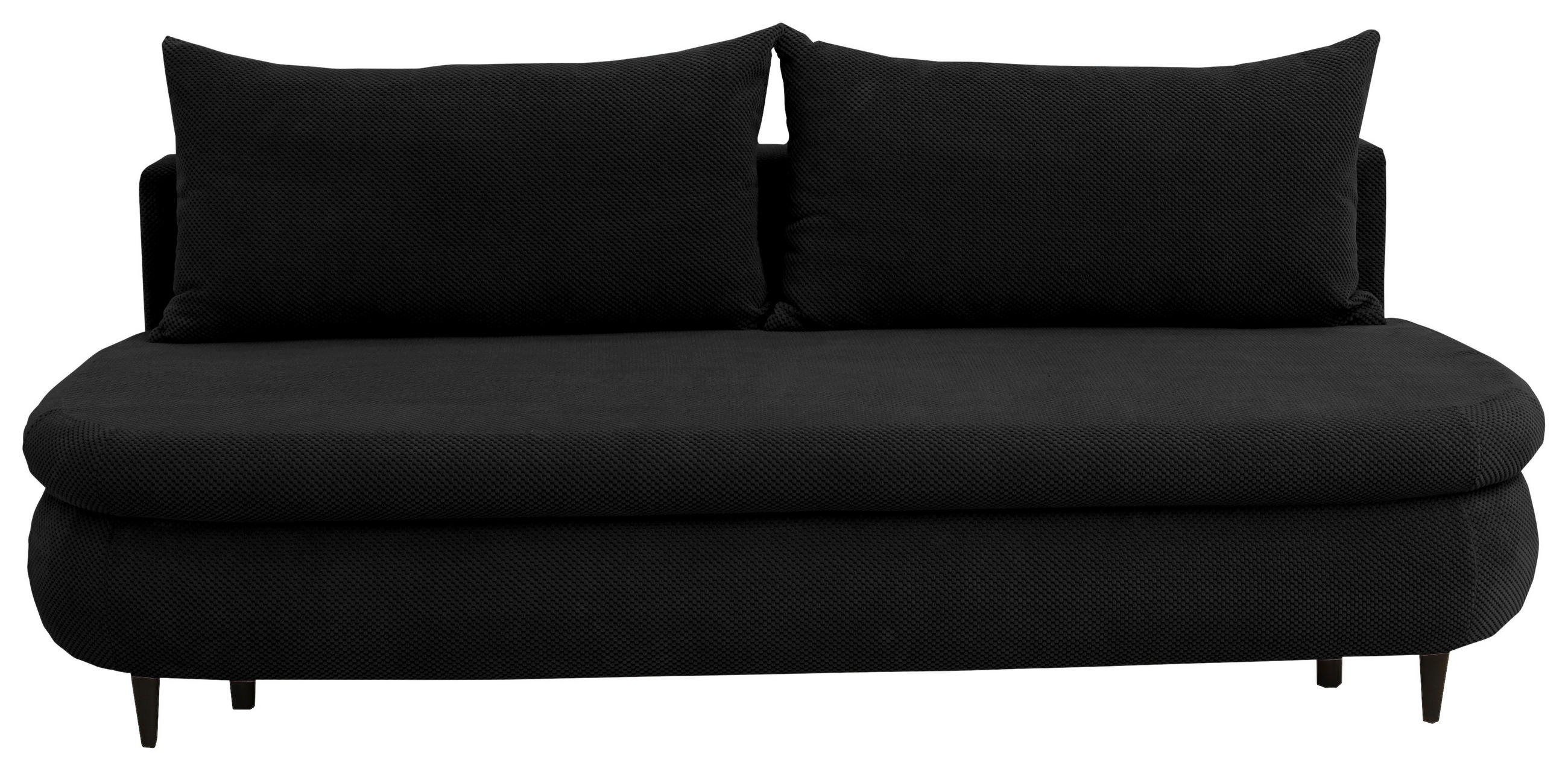 SCHLAFSOFA in Webstoff, Plüsch Schwarz  - Schwarz, Design, Textil (213/89/105cm) - Novel