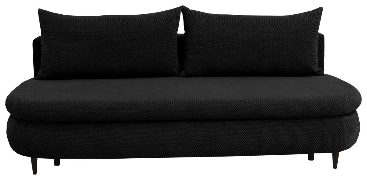 SCHLAFSOFA in Webstoff, Plüsch Schwarz  - Schwarz, Design, Textil (213/89/105cm) - Novel