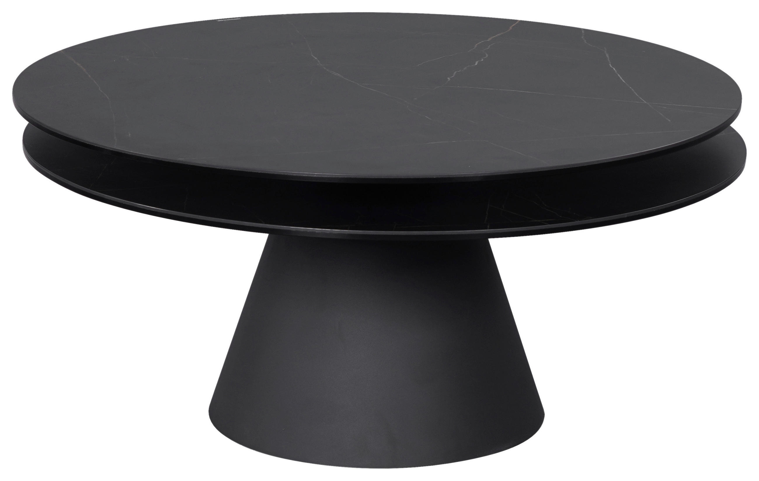 COUCHTISCH ESG 73,5-103,5/73,5/40 cm rund Anthrazit, Schwarz  - Anthrazit/Schwarz, Design, Glas/Keramik (73,5-103,5/73,5/40cm) - Dieter Knoll