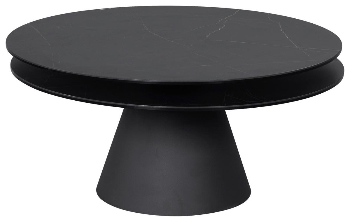 COUCHTISCH ESG 73,5-103,5/73,5/40 cm rund Anthrazit, Schwarz  - Anthrazit/Schwarz, Design, Glas/Keramik (73,5-103,5/73,5/40cm) - Dieter Knoll