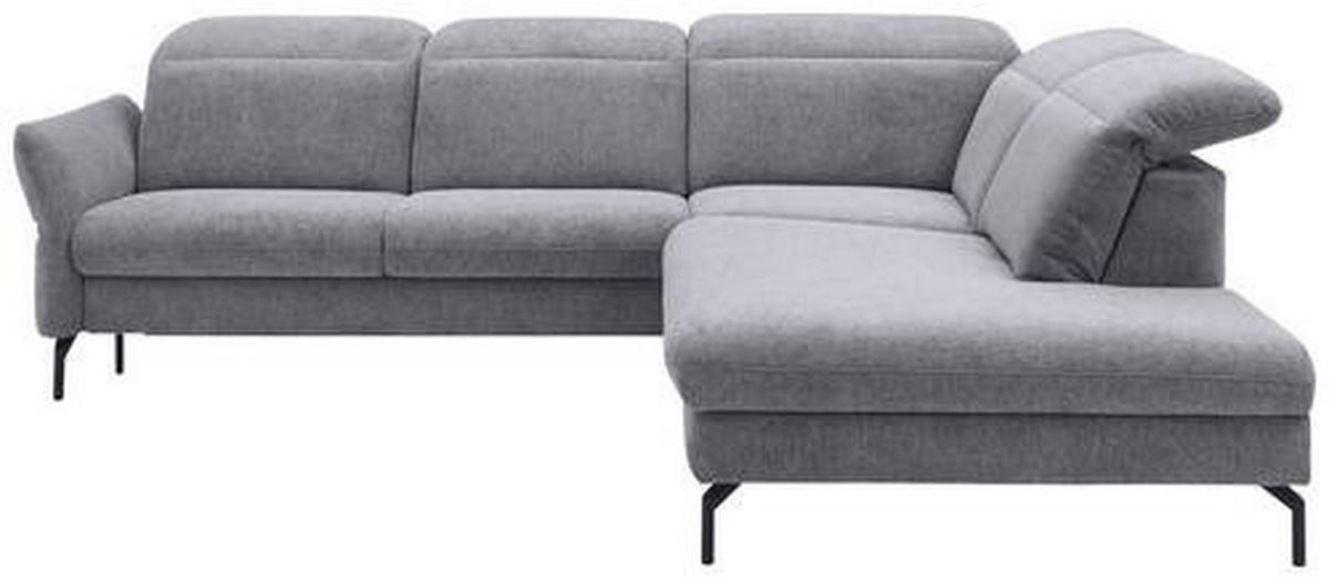 WOHNLANDSCHAFT in Flachgewebe Grau  - Schwarz/Grau, Design, Textil/Metall (299/233cm) - Dieter Knoll