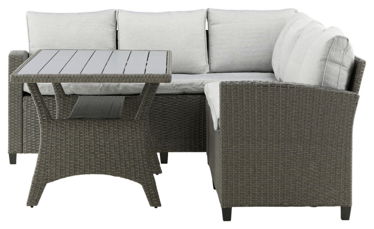 DINING-LOUNGESET 2-teilig  - Grau, KONVENTIONELL, Kunststoff - Gardenson