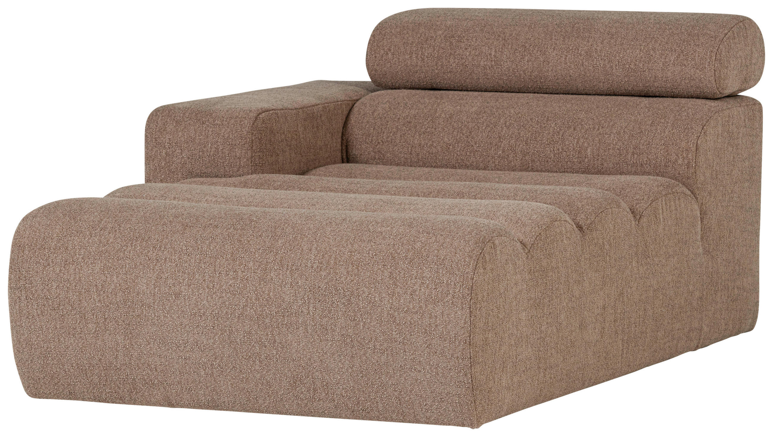 SOFAELEMENT Novi Bouclé Taupe  - Taupe/Schwarz, Design, Kunststoff/Textil (109/86/173cm) - Livetastic